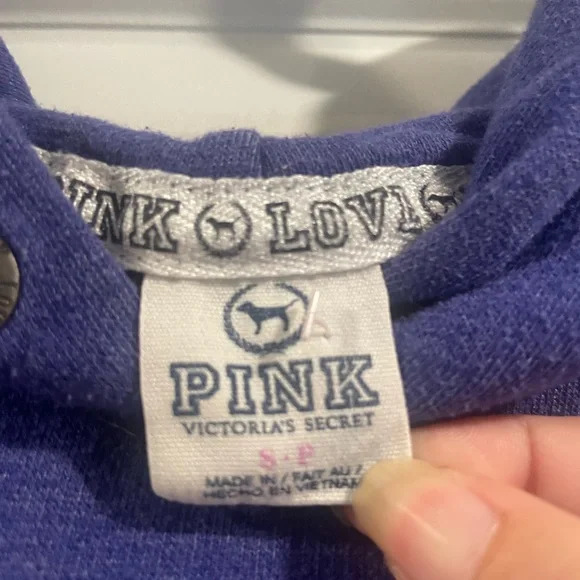 Victoria's Secret Purple Hoodie with White Accents - Picture 3 of 4